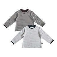 Pull basique à col ras du cou et manches longues à rayures pour bébés et jeunes enfants (garçons et filles) – Printemps/Automne – Respirant et à séchage rapide