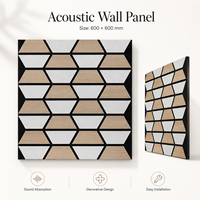 Panneau Acoustique Décoratif Moderne pour Intérieur, Panneaux Muraux Acoustiques Créatifs en MDF PET 3D Géométriques pour Salle de Réunion, Studio