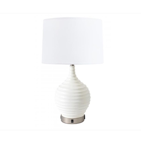 Lampe de bureau de style luxueux en fer noir avec abat-jour en lin pour l'éclairage du salon - Product Image 4