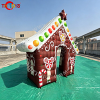 Arche géante gonflable en forme de maison en pain d'épices en nylon pour la décoration extérieure des événements et festivals de Noël