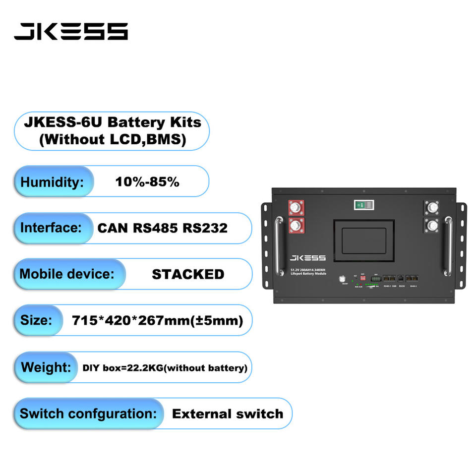 EU Stock JKESS 16S 6U Box V19 Lifepo4 Battery 51.2V 15kWh DIY Kit Built ...