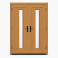 Porte en PVC résistant aux intempéries, design personnalisé à battants avec panneau de verre pour projets d'entrée de villas résidentielles et d'appartements