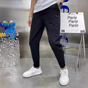 Nueva Primavera Verano coreano Baggy para hombre de alta elasticidad multibolsillo Skinny Cargo pantalones de lujo Denim ropa de trabajo Cargo Casual <span class=keywords><strong>Jogger</strong></span> - Product Image 2