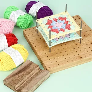 Planche à tricoter en bois réutilisable, tapis de blocage artisanal pour le tricot, idéal pour les créations <span class=keywords><strong>Granny</strong></span> Square, les amateurs de broderie et les fournitures de couture - Product Image 2