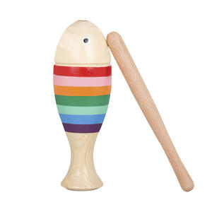 Clapper en bois en forme de poisson arc-en-ciel, instrument de percussion Orff, aides pédagogiques professionnelles pour l'enseignement musical - Product Image 1