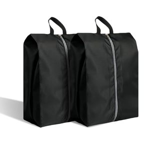 Paquete de 2 Bolsas de Viaje Extra Grandes para Zapatos, Impermeables, de Nailon, con Cierre de Cremallera, Portátiles, Modernas y Prácticas, Unisex, A1-Negro - Product Image 2