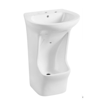 Lavabo autoportant en céramique et porcelaine pour ablutions (Wudu) avec robinet eau chaude et froide, incluant un lavoir pour les pieds