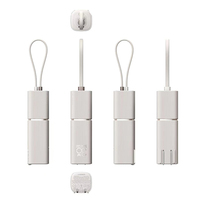 3-en-1 Banco de energía portátil de 5.000 mAh con enchufe de pared plegable Cable de USB-C Cargador de iPhone 30W Max Paquete de batería de polímero de litio