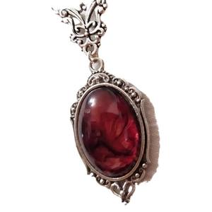 Collar <span class=keywords><strong>de</strong></span> Cristal Rojo Estilo Gótico Vintage 2026 con Colgante <span class=keywords><strong>de</strong></span> Piedra Preciosa Roja y Morada Plateada, Joyería <span class=keywords><strong>de</strong></span> Moda para Mujeres y Hombres, Regalos - Product Image 6