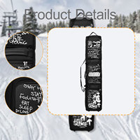 Sac de transport créatif pour ski et snowboard, en toile imperméable, pour hommes, sports d'hiver, rangement extérieur, avec bandoulière amovible