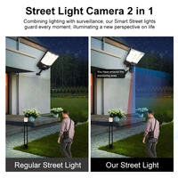 Eseecloud Lampe solaire intégrée de qualité WIFI 12MP CCTV Caméra de surveillance LED IP66 Trois écrans Protection de sécurité Route
