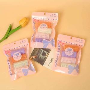 Yuhuan Hair <b>Rollers</b> Cylindrical Plastic <b>Heatless</b> Snap Type Mixed Colors 4 Pieces Per Pack General Use - Product Image 1