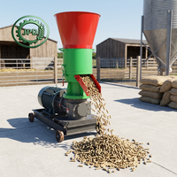 Nouvelle ligne de production de granulés d'aliments pour volailles, bétail, porcs et moutons, à haute productivité, avec presse à anneaux en aluminium de 1t/h, automatique