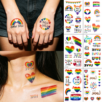 Tatouages temporaires arc-en-ciel Pride en promotion – Autocollants imprimés pour hommes et femmes, visage, corps, bras, taille