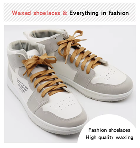 Lacets plats en coton ciré personnalisés de 8 mm, couleur unie - Lacets plats cirés de qualité supérieure pour baskets blanches et chaussures en <span class=keywords><strong>toile</strong></span>, vente en gros - Product Image 6