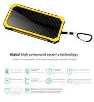 Banque d'alimentation solaire portable OEM tendance 10000 mAh, étanche avec lampe de camping LED, entrée micro et sortie 10W