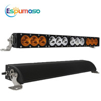 Barre lumineuse de travail LED 24V 6/11/17/22/48/54 pouces, étanche IP68, en aluminium, blanc ambre, faisceau spot et large, feux de conduite pour camion et remorque