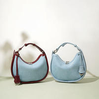 Sac à main en cuir croissant de marque célèbre, nouveau sac à bandoulière simple pour femme, tendance, de luxe, imperméable, été, style national