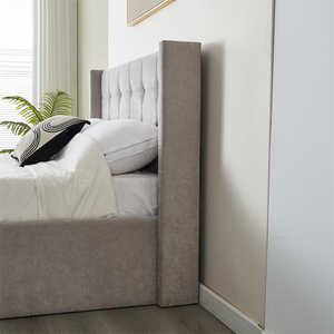 Cama <span class=keywords><strong>de</strong></span> Lujo Europea, Tamaño Queen/King, Tapizada en Tela, con Estructura <span class=keywords><strong>de</strong></span> Madera, Muebles para el Hogar con Diseño Personalizable - Product Image 6