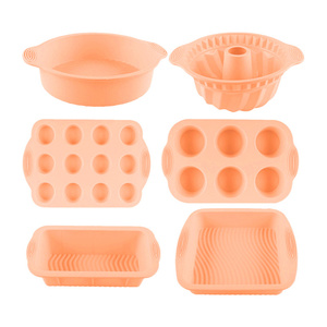 Set da forno in Silicone da 6 pezzi strumenti per torte foglio per biscotti stampi per torte in Silicone Set di teglie per Muffin pagnotta pane <span class=keywords><strong>Pizza</strong></span> - Product Image 5