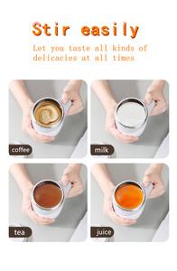 Tazza da Caffè Automatica con Miscelazione Magnetica 380ml, Popolare Tazza da Viaggio in Acciaio Inox con Coperchio - Product Image 6