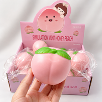 Jouet Squishy Pêche en PU 8cm, à Remontée Lente, Fruit Réaliste à Presser, Anti-Stress Sensoriel, Jouet Fidget Unisexe 14+ en Sachet OPP, Vente en Gros