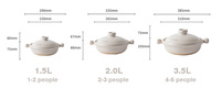 Ensemble de casseroles en céramique de terre cuite beige clair minimaliste japonais, pot à ragoût multi-capacité