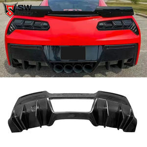 Difusor trasero de fibra de carbono para Chevrolet <span class=keywords><strong>Corvette</strong></span> <span class=keywords><strong>C7</strong></span> Z06 2014-2019 parachoques de coche ajuste perfecto de alta calidad - Product Image 1