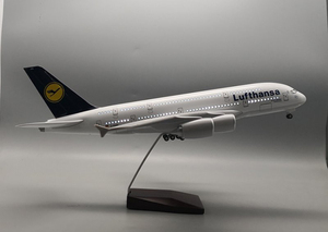 Modelo de Avión de Resina con Luces LED para Escritorio, Airbus A380 1/160, <span class=keywords><strong>Lufthansa</strong></span> Airlines, Iluminación Controlada por Sonido, Regalo Empresarial - Product Image 3