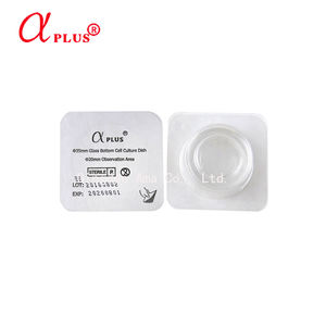 طبق بتري زجاجي من البوروسيليكات للاستخدام في المختبرات الميكروبية / طبق زجاجي بقاع زجاجي مع 3 فتحات تهوية 35*12 مم - Product Image 2