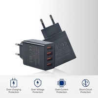 31A Dört Portlu Hızlı Şarj Cihazı AB Standardı QC2.0 Akıllı 4-USB 15.5W Evrensel Telefon Adaptör Fişi Cep Telefonları Tabletler Kulaklıklar için