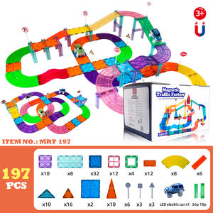 2025 bricolage tige jouets aimant blocs magnétique piste de course voiture ensemble pour enfants jouets éducatifs <span class=keywords><strong>Magnatiles</strong></span> jouets pour enfant - Product Image 2