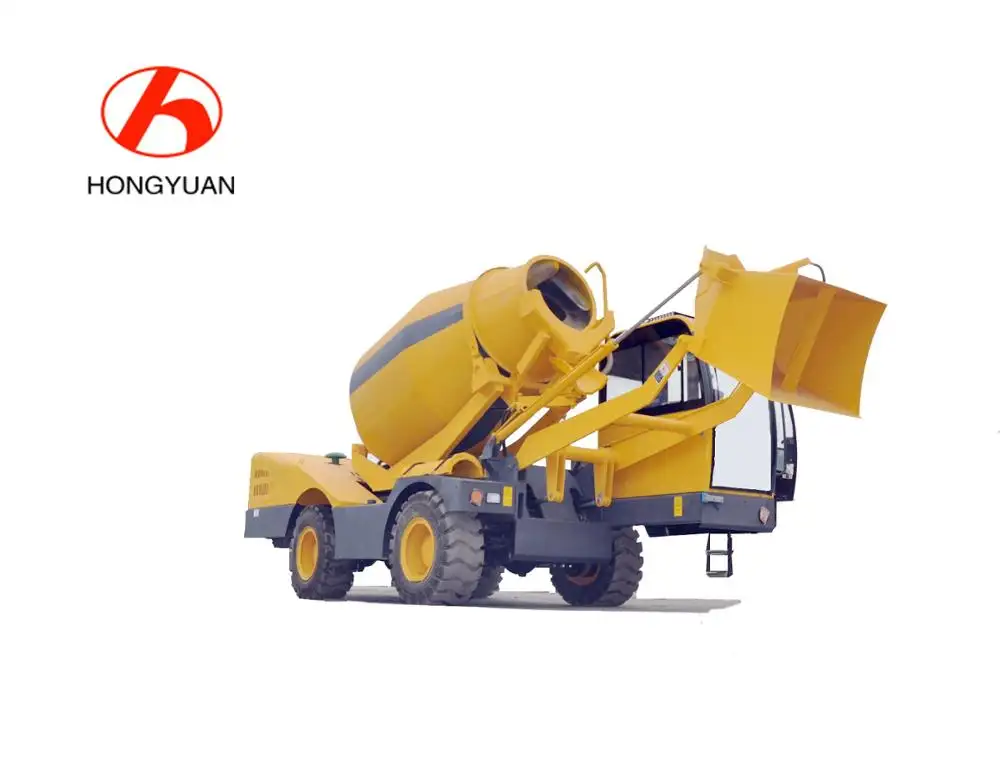 4 wheel driving self loading concrete mixer used to construction project