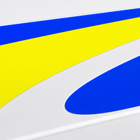 Autocollant latéral pour pick-up, motif vague, jaune fluorescent et bleu : Bande graphique sportive pour camion 4x4, autocollant en vinyle imperméable pour porte et benne