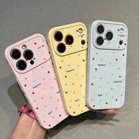 Coque de téléphone en TPU souple avec motif cœurs pastel et mots positifs, protection intégrale de l'appareil photo pour iPhone 18 17 16 PRO MAX