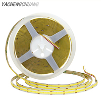 شريط إضاءة LED من نوع COB عالي الجودة بمؤشر CRI90، 508 مصباح LED لكل متر، إضاءة موحدة، 24 فولت، قابل للقطع، شريط LED ذكي ساطع للخزائن