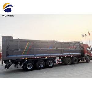 Remolque de Camión Semirremolque de Transporte de Carga de Granos de Cereal, Trigo y Maíz, con Volquete de Orugas, Marca Shandong WOSHENG - Product Image 4