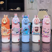 Termo Infantil de Dibujos Animados, Botella de Agua de Acero Inoxidable 316 con Doble Tapa, Judy Nick Stitch, Taza Aislada a Prueba de Fugas
