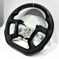 Volant de direction en cuir perforé noir personnalisé en fibre de carbone noire, directement de l'usine, pour Chevrolet Silverado