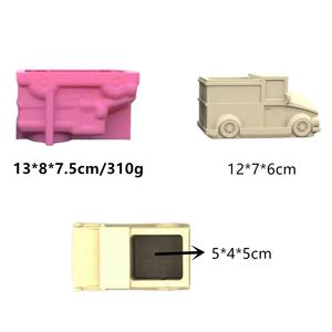 3D Fine Easy Operating Retro Vehículos blindados Camiones Forma DIY Silicona Hormigón Resina Yeso Olla Tarro Molde - Product Image 2