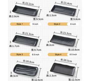 Serving Platter Table <b>Black</b> Melamine <b>Plate</b> Sushi, OEM ODM Premium Japanese Sushi Gift <b>Plate</b> Set - Product Image 4