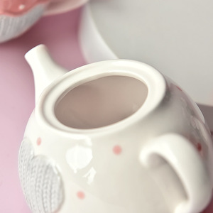 Ensemble de théière et tasses en céramique moderne et créative américaine, tasse à thé fleurie avec filtre pour café et thé - Product Image 6