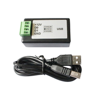 Port USB virtuel COM DC 9-12V pour connexion à l'ordinateur, convertisseur de transmission de données bidirectionnelle Wiegand 26/34/37/48/66 bits pour contrôle d'accès