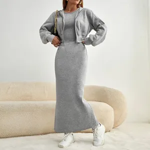 2023 felpa con cappuccio corta grigia di alta qualità da donna felpe con cappuccio a maniche lunghe in pile personalizzate