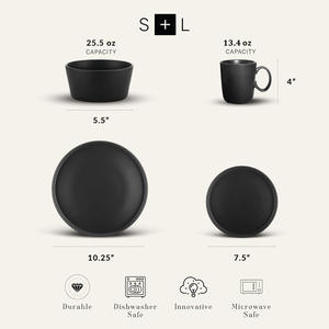 Service de table en céramique grès blanc mat de luxe, 16 pièces, nouveau design nordique, pour usage domestique, vente en gros - Product Image 6