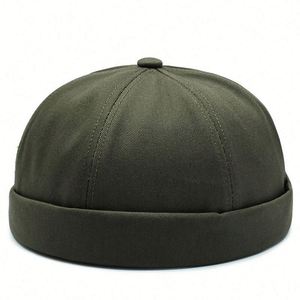 Gorro Retro sin Visera con Borde Enrollado, Gorro de Pescador para Exteriores, Gorro Docker Unisex sin Visera - Product Image 1