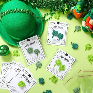 ของขวัญนำโชค งานถักโครเชต์รูปใบโคลเวอร์ 4 แฉก การ์ดนำโชค และถุงแบบมีกาวใน<span class=keywords><strong>ตัว</strong></span> ของที่ระลึกสไตล์ไอริช - Product Image 4