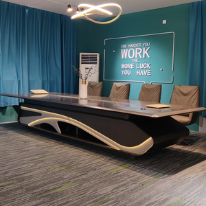 Mesa de conferencia y silla de alta calidad para oficina de lujo, mesa de reunión, muebles de oficina de madera <span class=keywords><strong>Madern</strong></span>, escritorio para sala de reuniones - Product Image 1