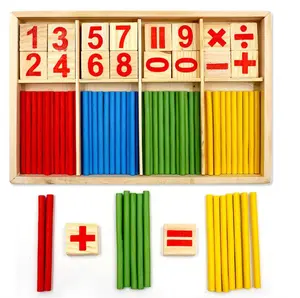 木の教育番号数学計算ゲームおもちゃ数学パズルおもちゃ子供早期学習カウントスティック素材子供