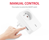 Enchufe Inteligente Wifi Portátil de 10A, Enchufe de Pared Eléctrico Universal Inteligente con Control para Francia, para Uso Doméstico